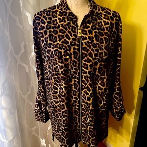 Micheal Kors XL zip up blouse